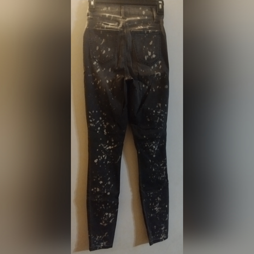 Gray Splatter Pattern Jeans - Picture 2 of 2
